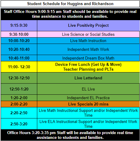 2nd grade schedule Huggins.richardson 2nd grade schedule Huggins.richardson